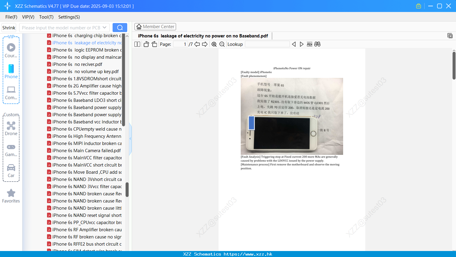 IPhone 6s Leakage Of Electricity No Power On No Baseband
